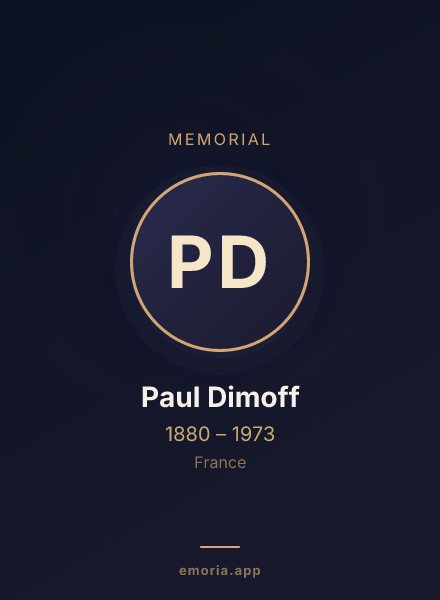 Memorial portrait of Paul Dimoff