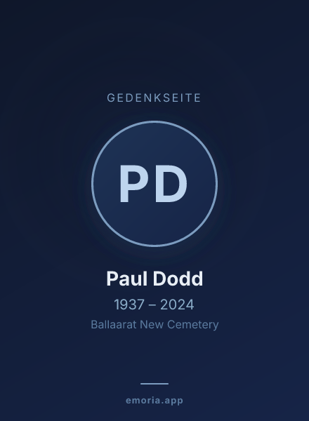 Gedenkportrait von Paul Dodd
