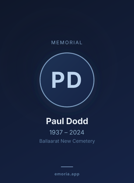 Memorial portrait of Paul Dodd