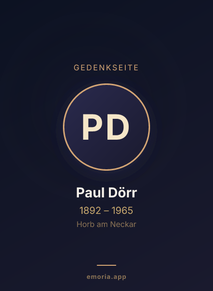 Gedenkportrait von Paul Dörr