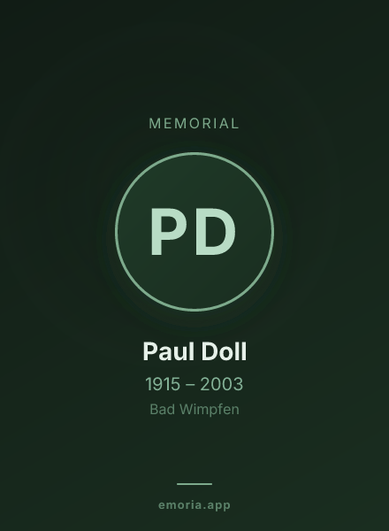 Memorial portrait of Paul Doll