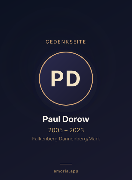 Gedenkportrait von Paul Dorow