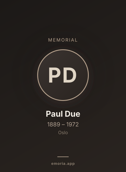 Memorial portrait of Paul Due