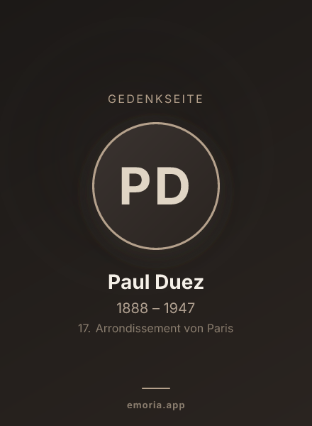 Gedenkportrait von Paul Duez