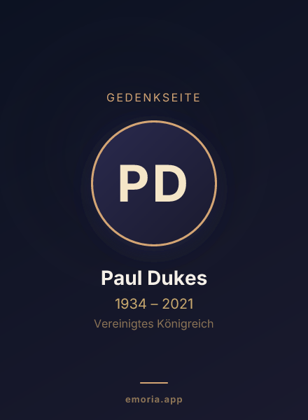 Gedenkportrait von Paul Dukes