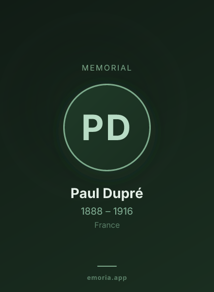 Memorial portrait of Paul Dupré