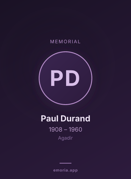 Memorial portrait of Paul Durand
