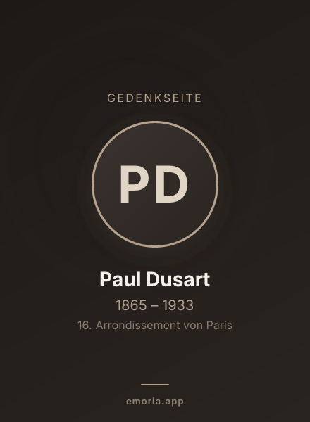 Gedenkportrait von Paul Dusart