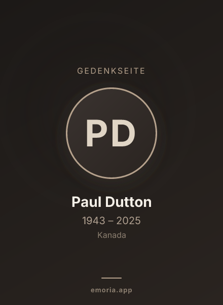 Gedenkportrait von Paul Dutton