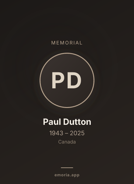 Memorial portrait of Paul Dutton