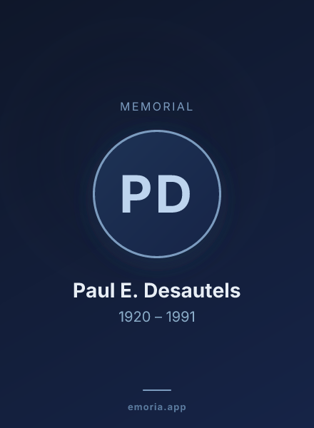Memorial portrait of Paul E. Desautels