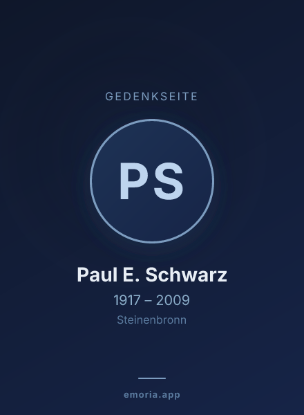 Gedenkportrait von Paul E. Schwarz
