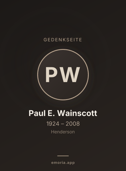 Gedenkportrait von Paul E. Wainscott