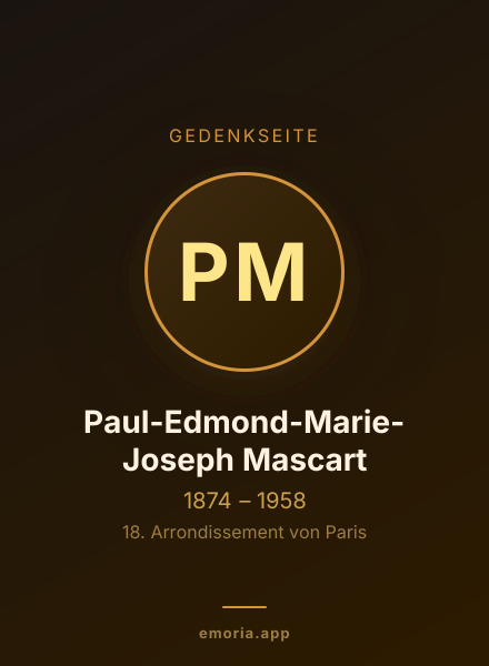 Gedenkportrait von Paul-Edmond-Marie-Joseph Mascart