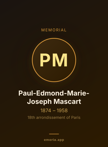 Memorial portrait of Paul-Edmond-Marie-Joseph Mascart