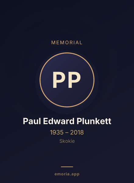 Memorial portrait of Paul Edward Plunkett