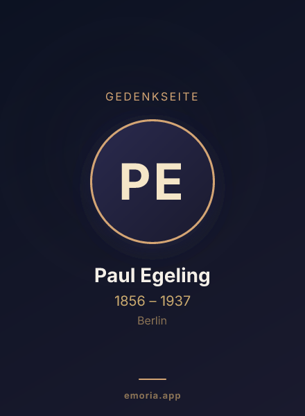 Gedenkportrait von Paul Egeling