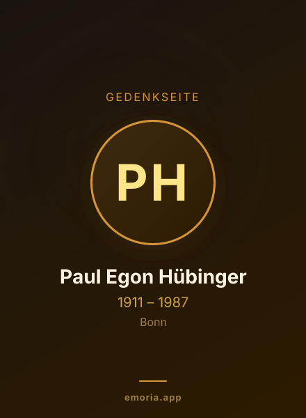 Gedenkportrait von Paul Egon Hübinger