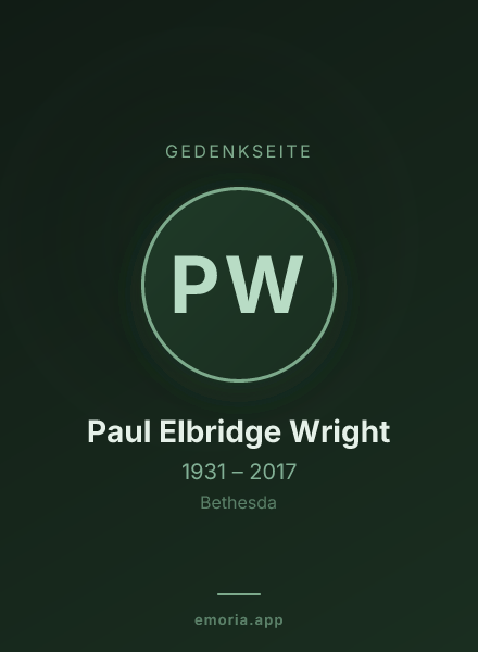 Gedenkportrait von Paul Elbridge Wright