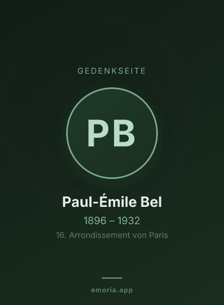 Gedenkportrait von Paul-Émile Bel