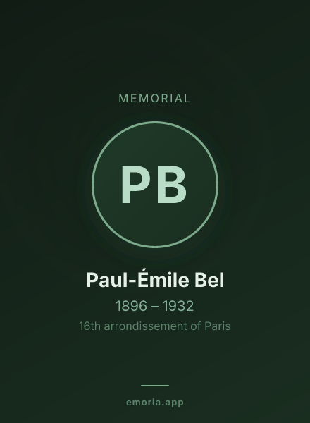 Memorial portrait of Paul-Émile Bel