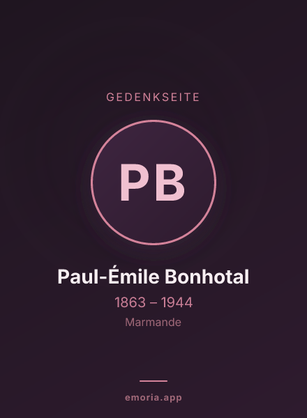 Gedenkportrait von Paul-Émile Bonhotal