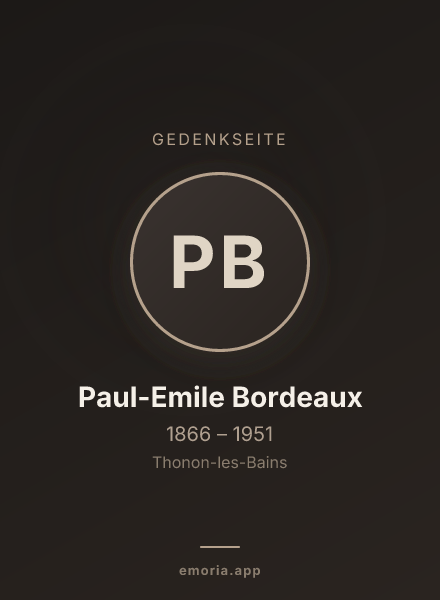 Gedenkportrait von Paul-Emile Bordeaux