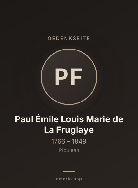 Gedenkportrait von Paul Émile Louis Marie de La Fruglaye