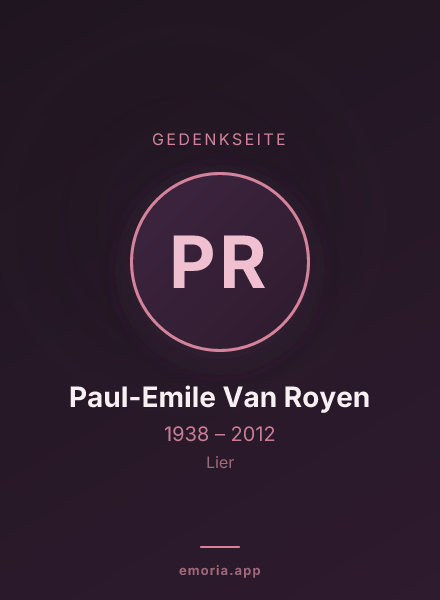 Gedenkportrait von Paul-Emile Van Royen