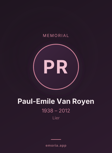 Memorial portrait of Paul-Emile Van Royen