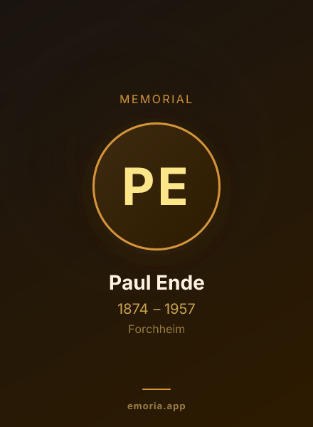 Memorial portrait of Paul Ende