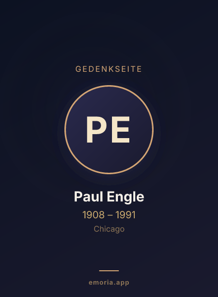 Gedenkportrait von Paul Engle