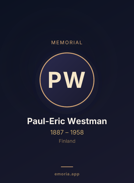 Memorial portrait of Paul-Eric Westman