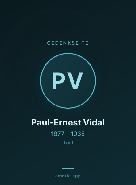 Gedenkportrait von Paul-Ernest Vidal