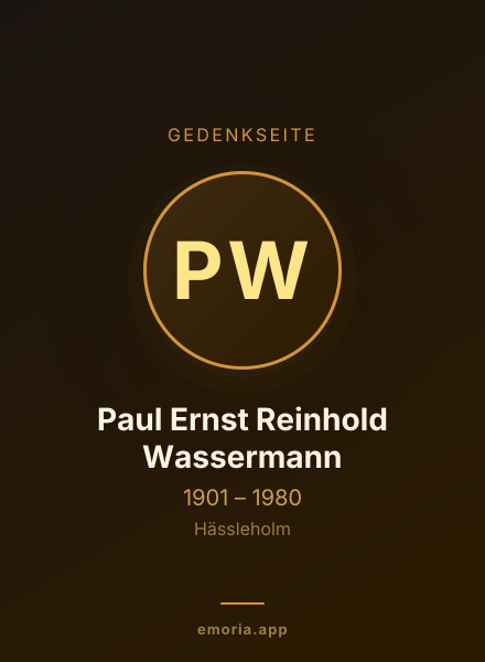 Gedenkportrait von Paul Ernst Reinhold Wassermann