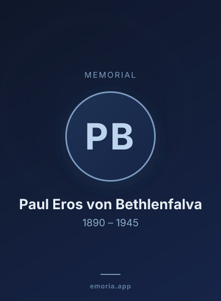 Memorial portrait of Paul Eros von Bethlenfalva