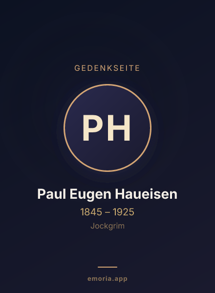 Gedenkportrait von Paul Eugen Haueisen
