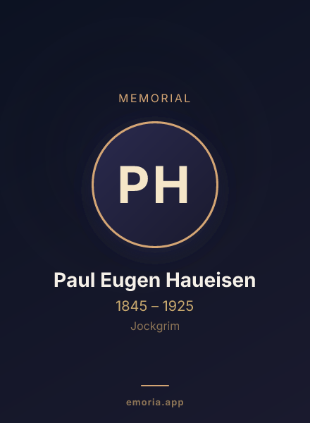 Memorial portrait of Paul Eugen Haueisen