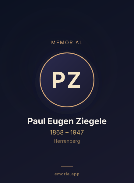 Memorial portrait of Paul Eugen Ziegele
