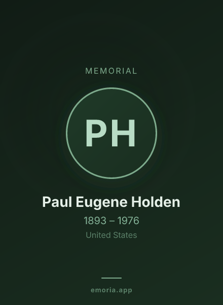 Memorial portrait of Paul Eugene Holden