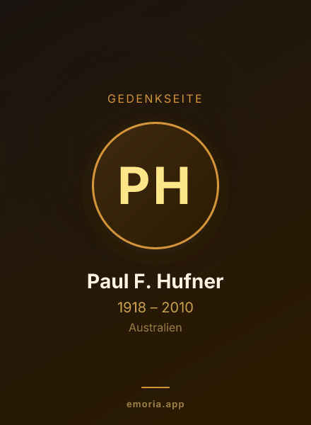Gedenkportrait von Paul F. Hufner