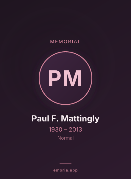Memorial portrait of Paul F. Mattingly