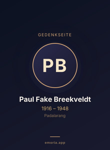 Gedenkportrait von Paul Fake Breekveldt