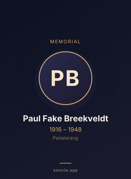 Memorial portrait of Paul Fake Breekveldt