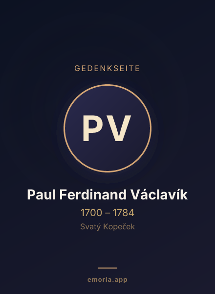 Gedenkportrait von Paul Ferdinand Václavík