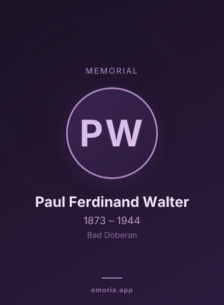 Memorial portrait of Paul Ferdinand Walter