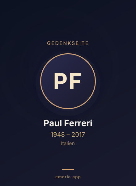 Gedenkportrait von Paul Ferreri
