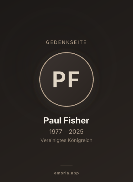 Gedenkportrait von Paul Fisher