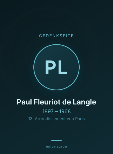 Gedenkportrait von Paul Fleuriot de Langle