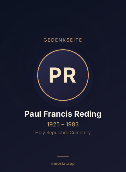 Gedenkportrait von Paul Francis Reding
